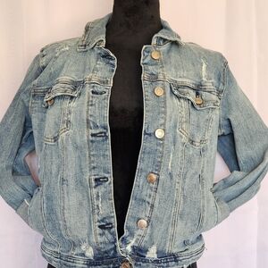 Maurices Light Blue Distressed Jean Jacket